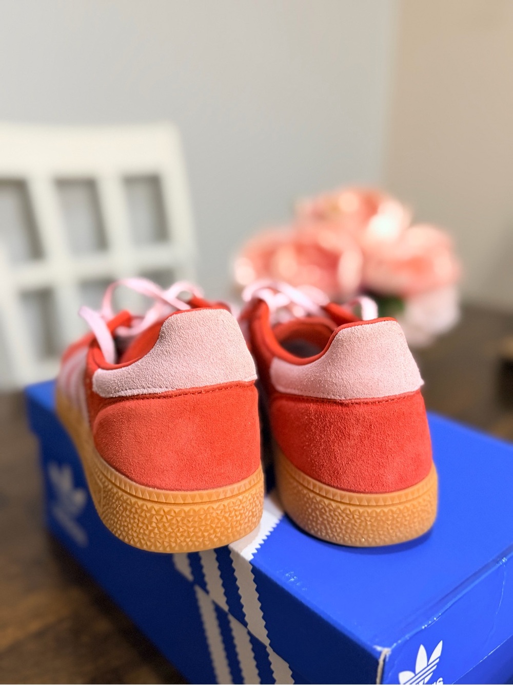 adidas Samba Sneakers in Red with Pink Accents - Picture 3 of 5